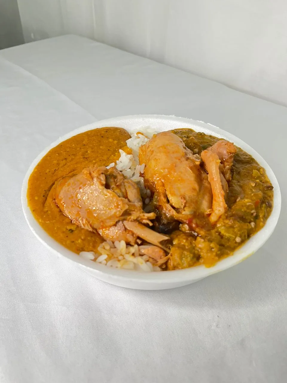 QUENTINHA DE CARURÚ + VATAPÁ + ARROZ+ PROTEÍNA