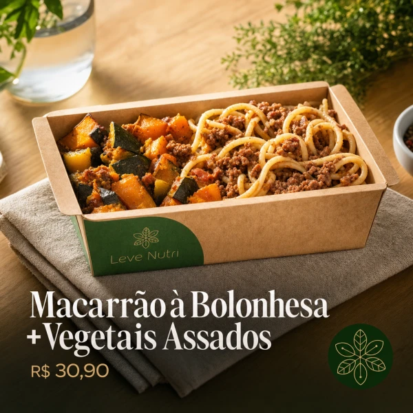 Macarrão à Bolonhesa + Vegetais Assados