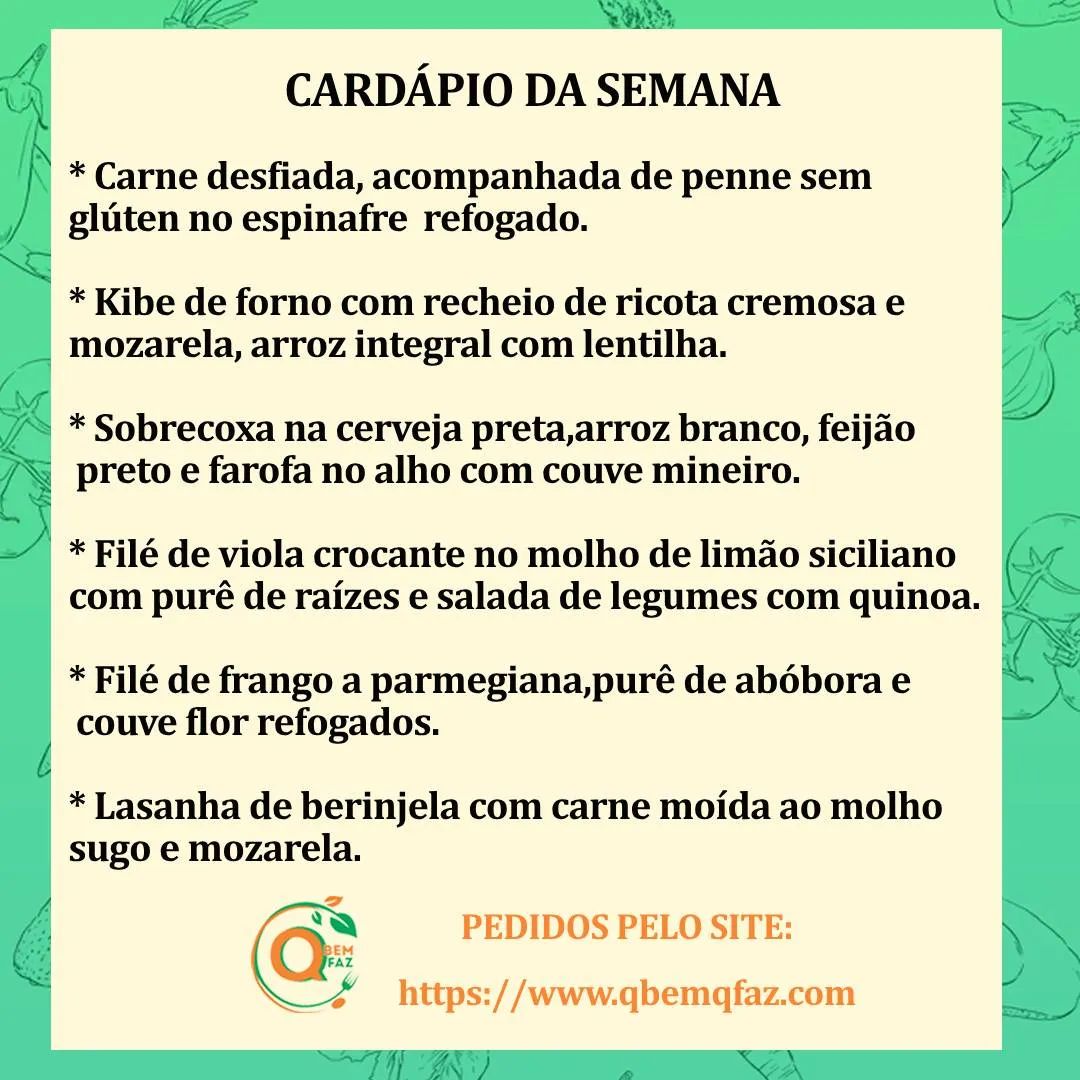 Cardápio da semana 