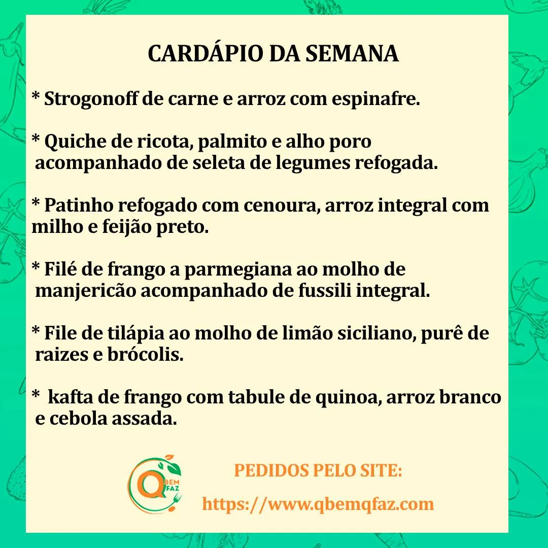Cardápio da semana 