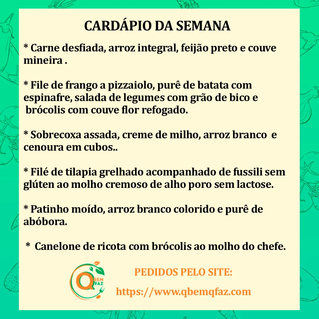 Cardápio da semana 