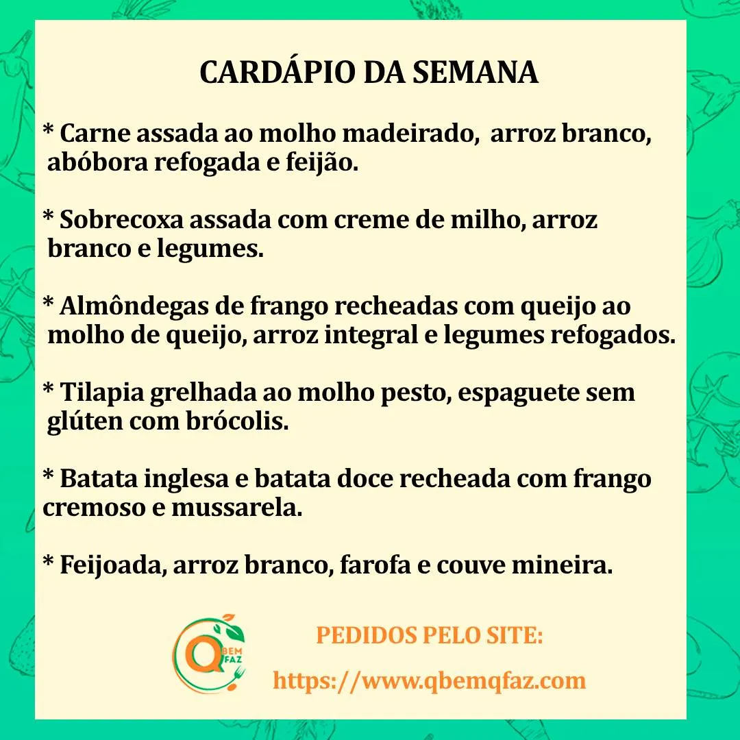 Cardápio da semana 