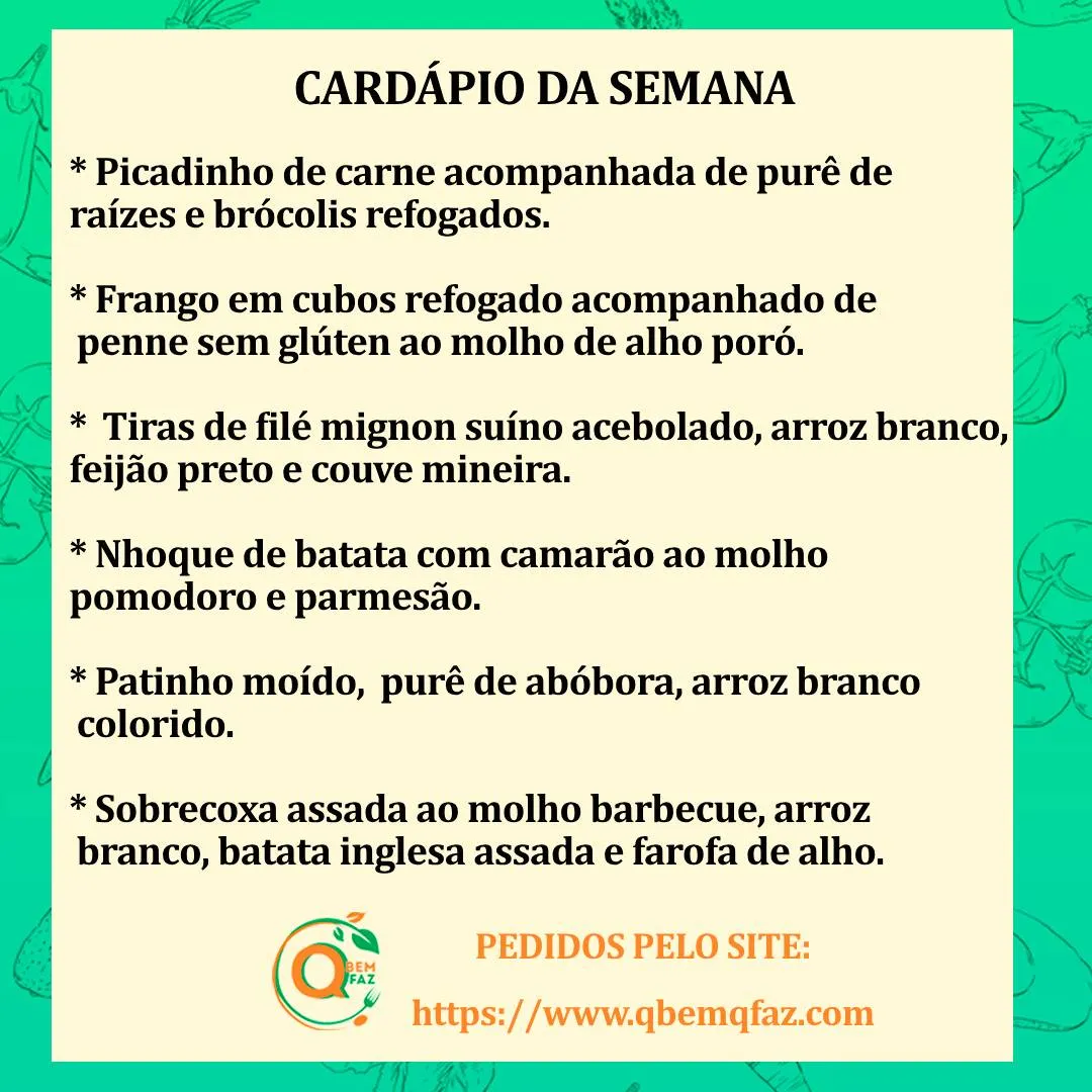 Cardápio da semana 
