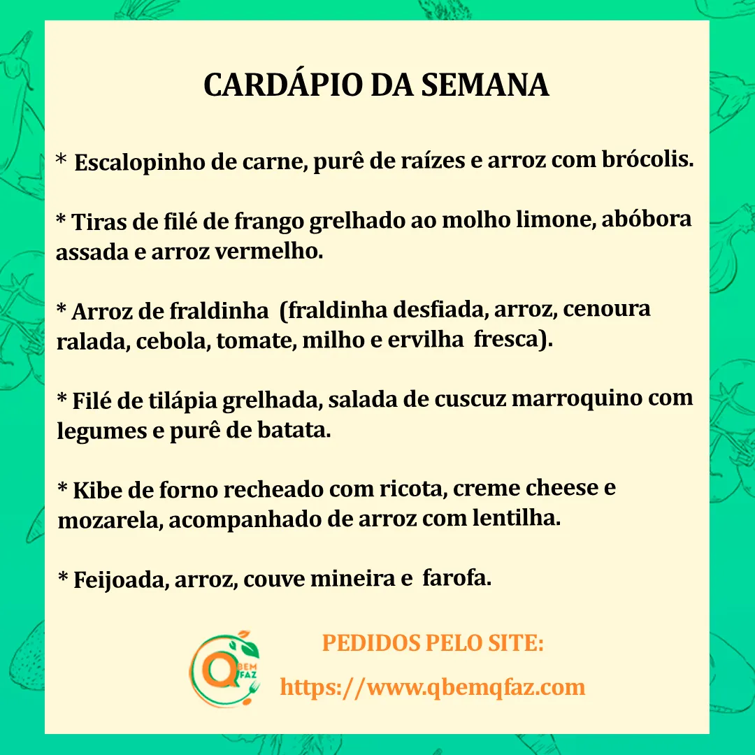 Cardápio da semana 