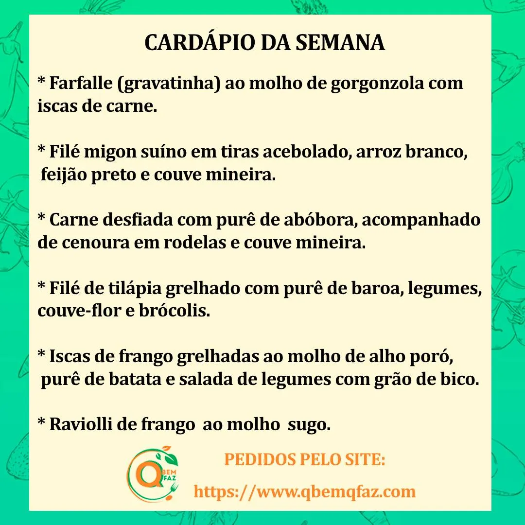 Cardápio da semana 