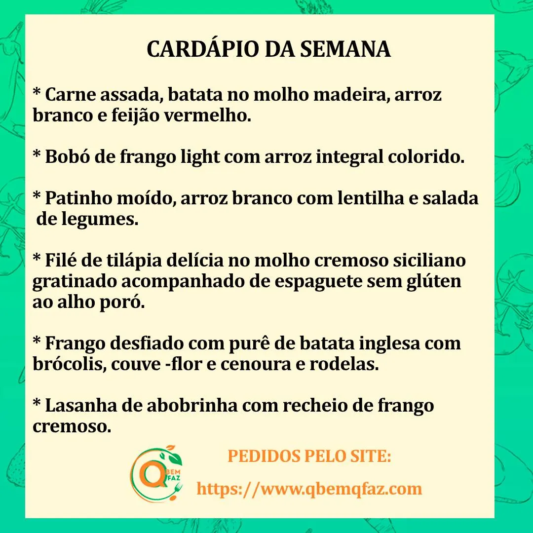 Cardápio da semana 