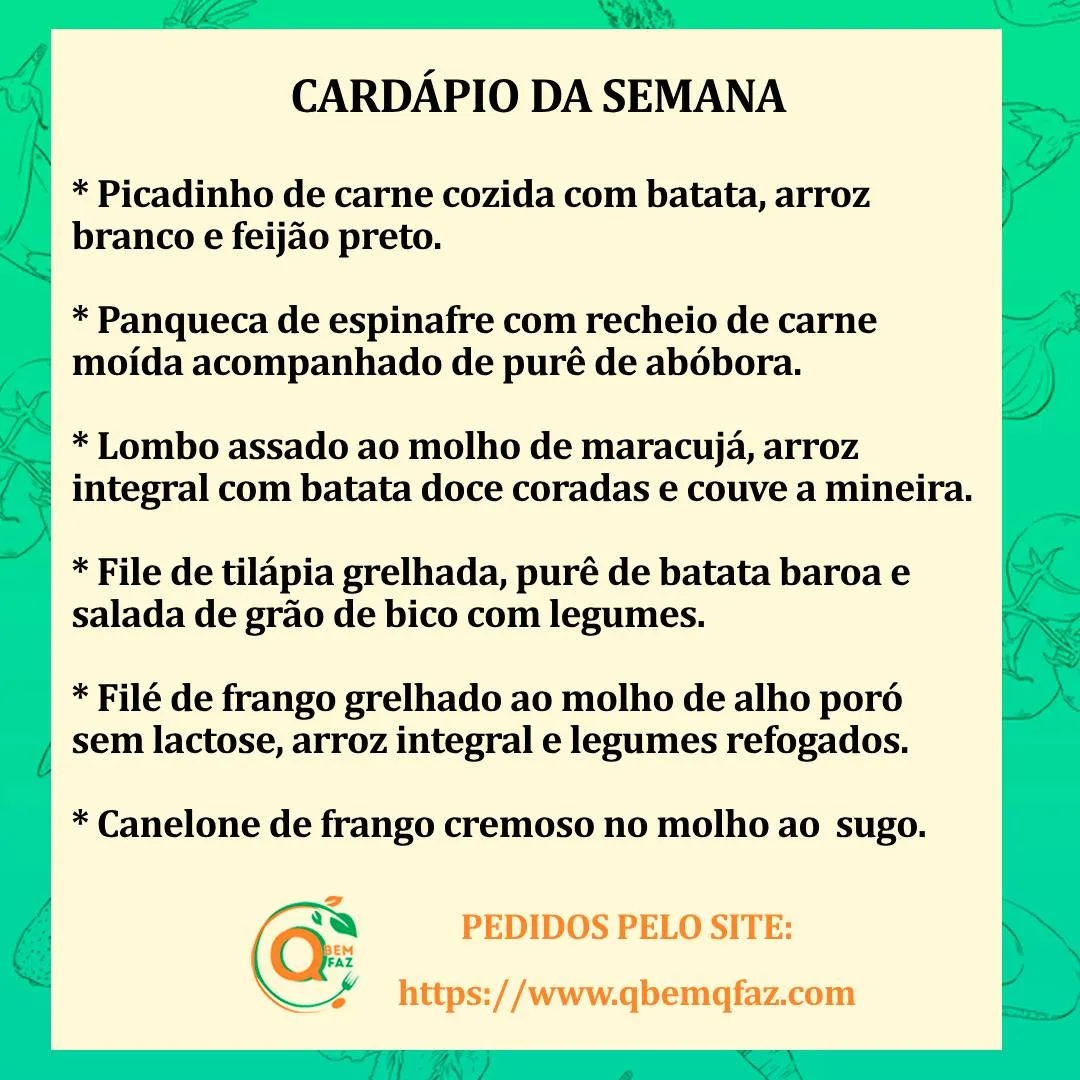 Cardápio da semana 