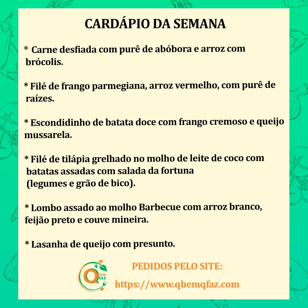 Cardápio da semana 