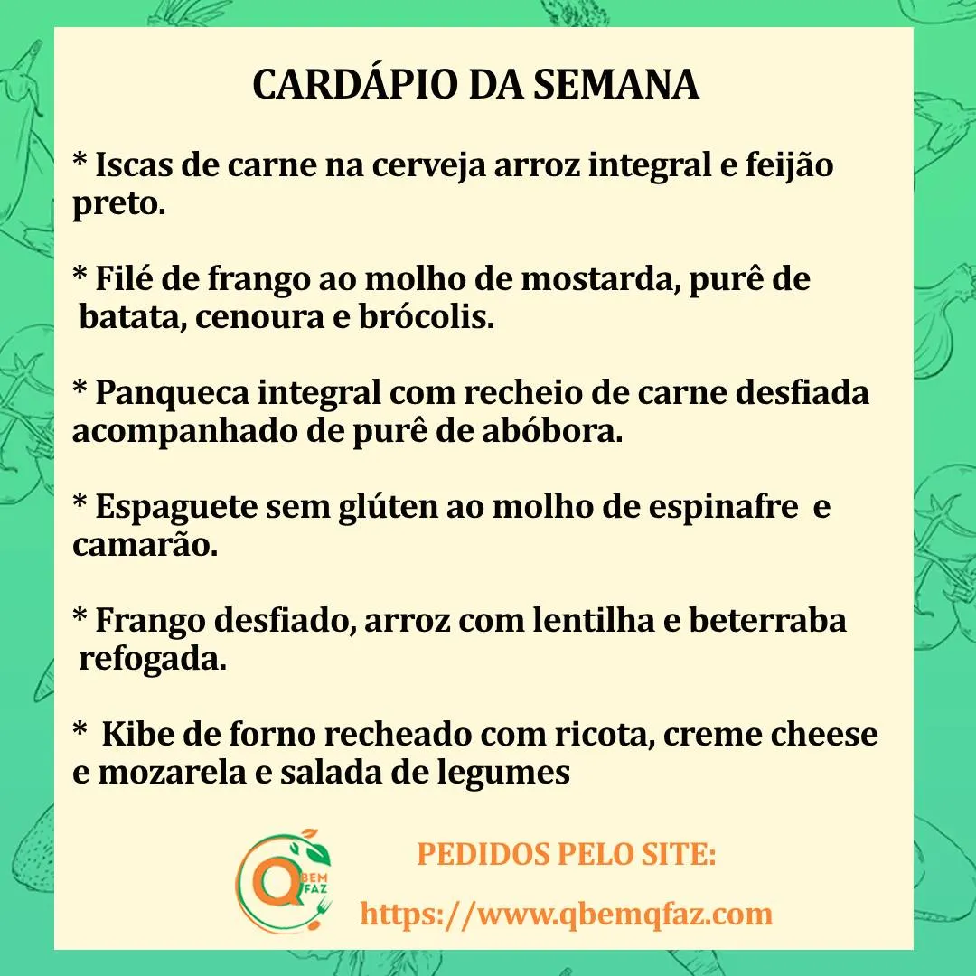 Cardápio da semana 